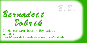 bernadett dobrik business card